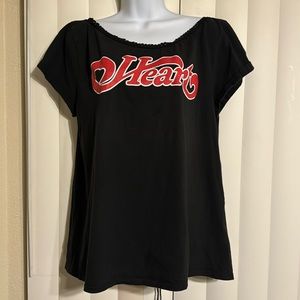 Heart Logo Custom One Of A Kind Scoop Neck Black T-Shirt - Unisex Size XL